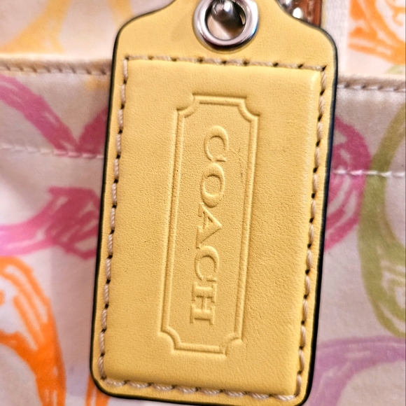 Authentic COACH Multi-Color C's SIGNATURE HOBO SATCHEL BAG - Picture 6 of 16